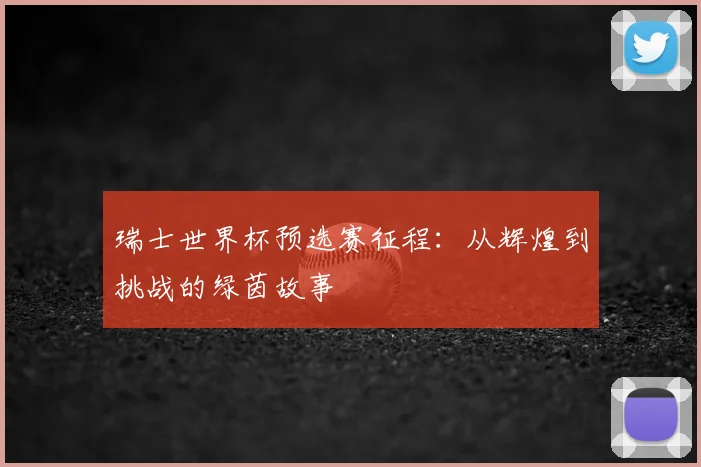 瑞士世界杯预选赛征程：从辉煌到挑战的绿茵故事